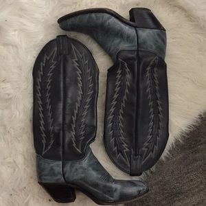 Blue Abilene Genuine Leather Cowboy Boots